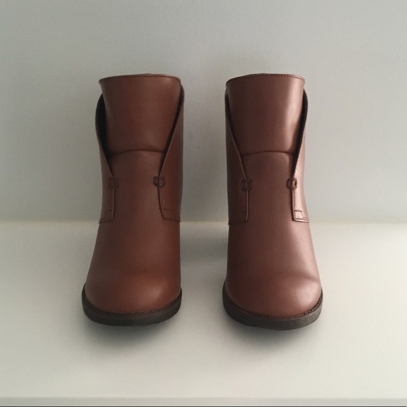 Cognac Leather Slip On Ankle Bootie - Picture 5 of 6